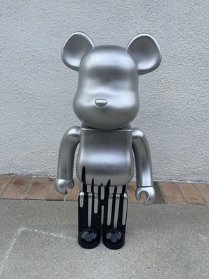 Medicom 1000% Bearbrick Krink Silver Chrome Art Toy - Read Description