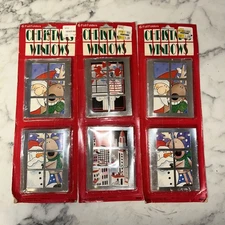 Vintage Eureka & The Paper Magic Group 6 Foil Folders ~ Christmas Windows 3 Lot