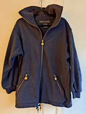 Escada Sport Sz Medium Navy Blue Cotton Embro...