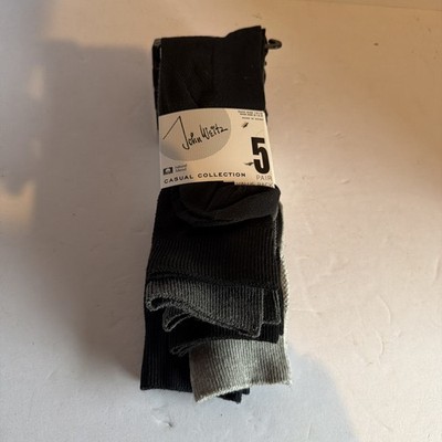 John Weitz Casual Collection Socks 5 Pack 10-13 Value Pair Natural Various Color