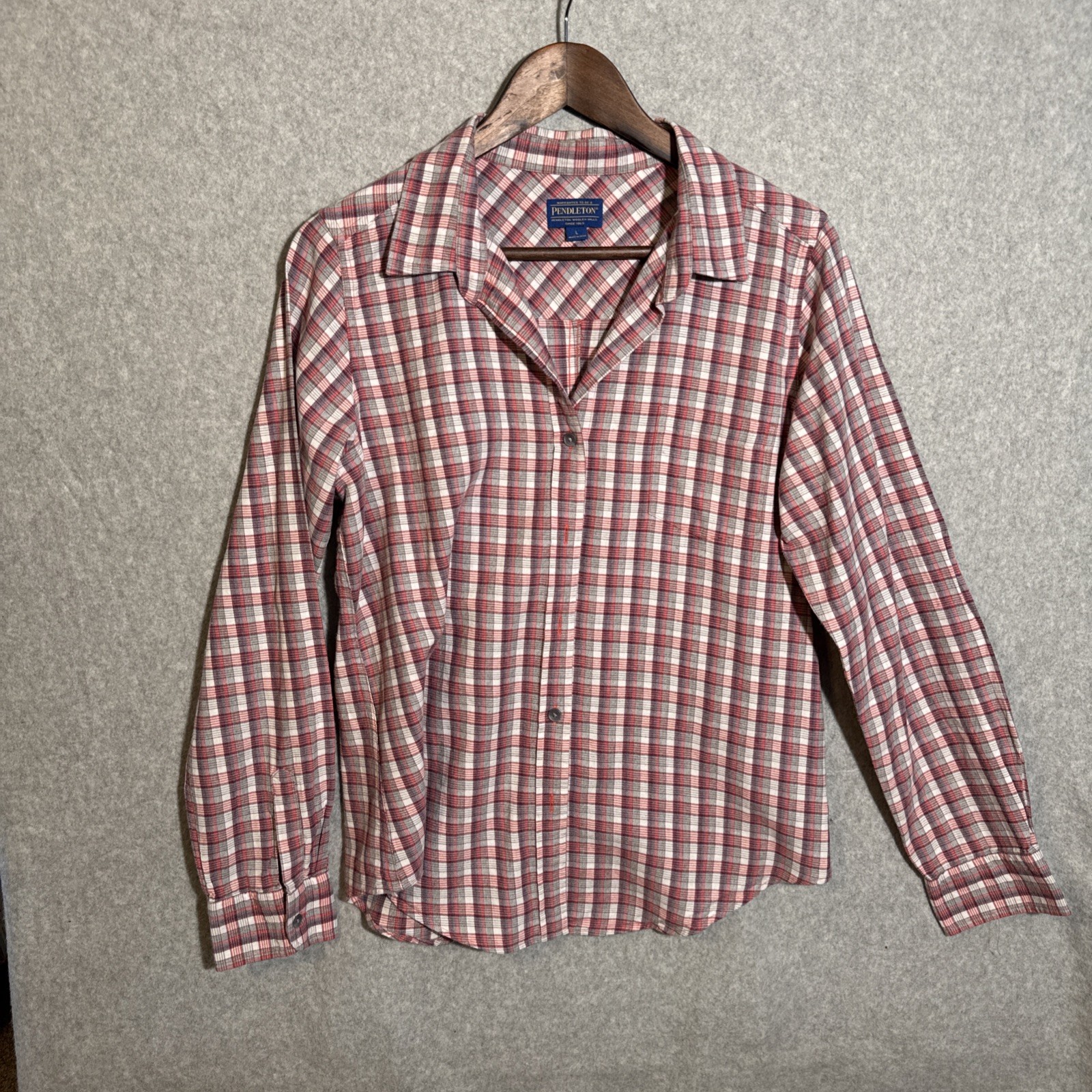 Pendleton Women’s V Neck Buttoned Plaid Shirt - image 1