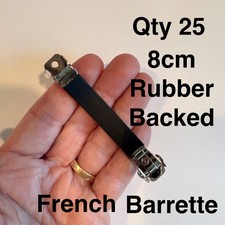 Lot Of 25 Rubber Backed Hair Barrette Clips, 8cmm, 3.14 in., Great for FINE HAIR