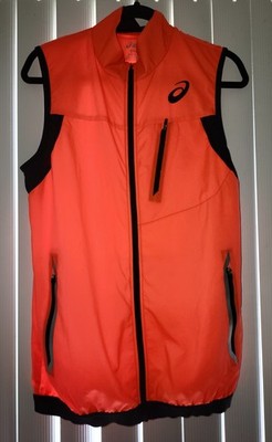 ASICS Running Neon Orange Reflective Vest  ~ Men s Medium NEW Without Tags