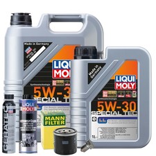 Motoröl 5W30 LIQUI MOLY 6L+MANN Ölfilter+Spülung+Cera Tec+Ölablassschraube