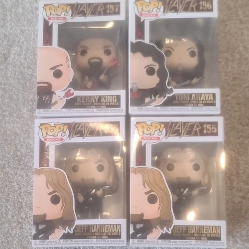 Funko Pop! Rocks Slayer Vinyl Figures Kerry King Tom Araya Jeff Hanneman