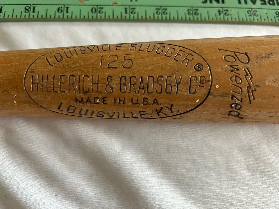"Bate de béisbol vintage Louisville Slugger 125 potenciado Mickey Mantle TCU K55 35""" Foto 4 de 4