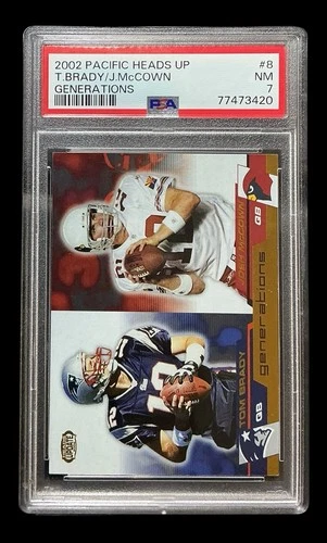 2002 pacific heads up #8 tom brady; generations SP insert PSA 7  TOUGH POP 4