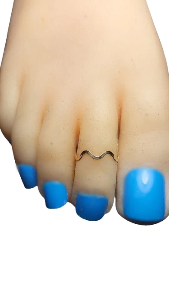 14k gold filled wave toe ring - non adjustable toe rings for Women Size 3.5 - Изображение 3 из 4