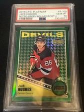 19-20 Upper Deck JACK HUGHES Rookie Green Houndstooth Devils TEAM USA! SSP /15!