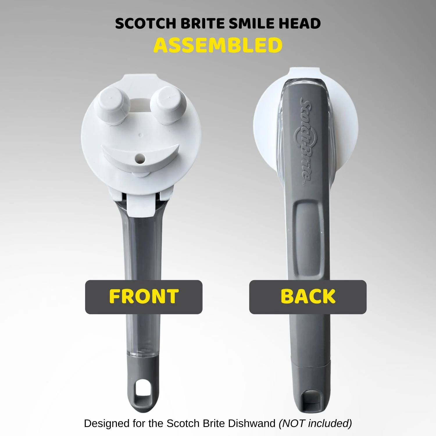 Smile Head for the Scotch Brite Dishwand and 3 Yellow Scrub Moji Sponges