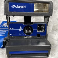 Vintage Polaroid 636 600 Instant Film Camera Flash Made in Scotland UK 1998 Blue