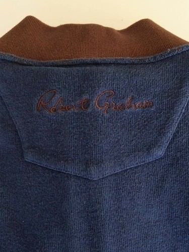 Robert Graham Reversible Full Zip Sweater Jacket 3XL Blue Brown Ribbed Designer - Picture 8 of 15