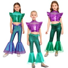 M&auml;dchen Kost&uuml;me Verziert Outfit Crop-Tops Satz Karneval 2 St&uuml;ck Halloween
