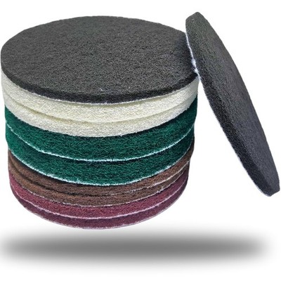 10 Pack 6 Inch Hoop and Loop Multipurpose Scrubber Scouring Pads -120 240 400...