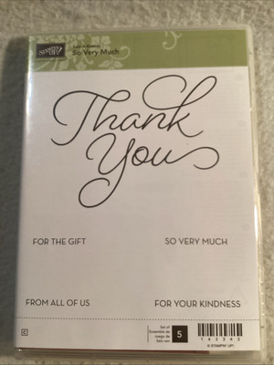 Stampin  Up! THANK YOU - SO VERY MUCH 5 pc Stamp Set