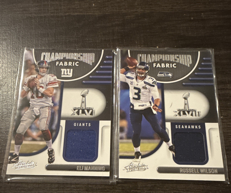 Panini 2015 Absolute Football Championship Fabric Eli Manning Wilson Card Lot 2