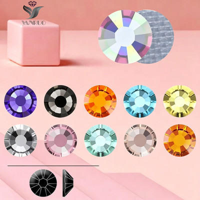 High Quality SS16-SS50 Hotfix Flatback With Glue Rhinestones For Bags Shoes DIY