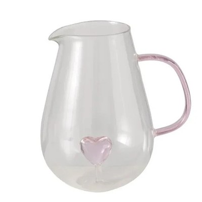 Karaffe mit Herzfigur für 1,5L rosa Boltze