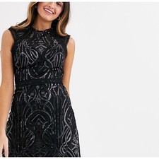 NWOT LIPSY London Couture sequin/lace Little Black Party/Cocktail dress - 6 US