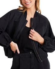 Bella Dahl Chloe Clean Linen-Blend Bomber Jacket Women's