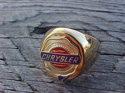 CHRYSLER SEAL of QUALITY GOLD CHROME RING #9 NOS MoPaR CLASS UNIQUE
