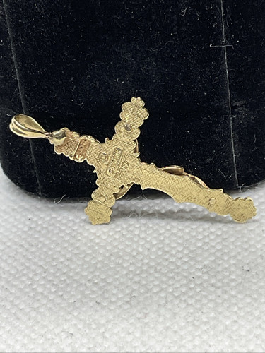 VINTAGE HANDGEFERTIGT massiv 14K Gelbgold JESUS CHRISTUS KRUZIFIX KREUZ Charm Anhänger - Bild 17 von 18