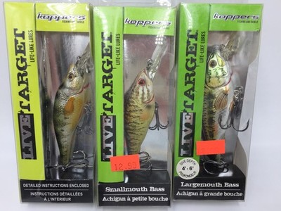 3 Live Target Koppers Fishing Lures,Yellow Perch,Large & Smallmouth Bass,NEW,B7