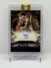 Nolan Traore 2025-26 Topps 3 Three Hit The Mark On Card Auto Blue 09/15 RC Nets