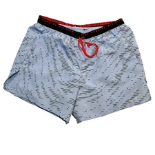 Nike Running Division Shorts Mens Large Reflective 2-in-1 Light Blue Drawstring