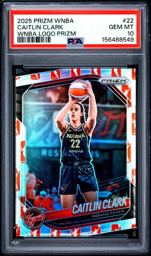 2025 Panini Prizm WNBA #22 Caitlin Clark WNBA Logo Prizms PSA 10
