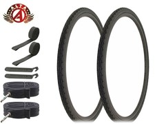 ALTA BICYCLE WIRE BEAD 700 x 35c BLACK TIRES CORDOBA SEMI-SLICK 60mm TUBES (8pc)