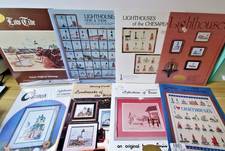 LOT of 9 - Lighthouse Cross Stitch leaflets and booklet includes STONY CREEK