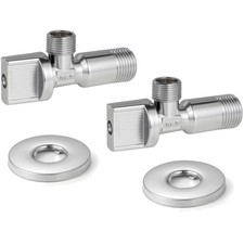 Eckventil 1/2 Zoll Chrom 2er Set Messing Wandanschluss für Wasserleitungen