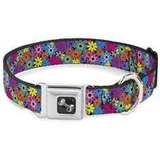 Dog Collar Bone Flower Blossom WIDE-Large 20-31"