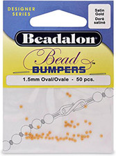Bead Bumpers, Oval Silicone Spacers 1.5Mm, 50 Pieces, Satin Gold