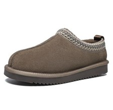 Women's Slippers Genuine Suede Platform Mini Boots Mens Faux Fur Warm 10 Mocha