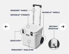 NEW YETI Roadie 48 Wheeled Cooler White