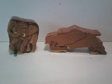 2 Clean Laser Cut Puzzle Trinket Boxs one of a kind FREE SHIPPING