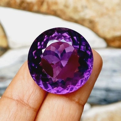 18 Ct Rare Natural Deep Purple Sapphire Round Cut Certified Loose Gemstone