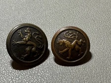 🇩🇪 WWI Bavarian Army M-1910 Lion Buttons — Matching Pair