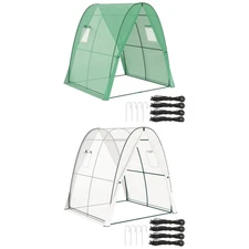 Outsunny Walk-In Hoop House Greenhouse with Sandbags, 6' x 6' x 6.6'