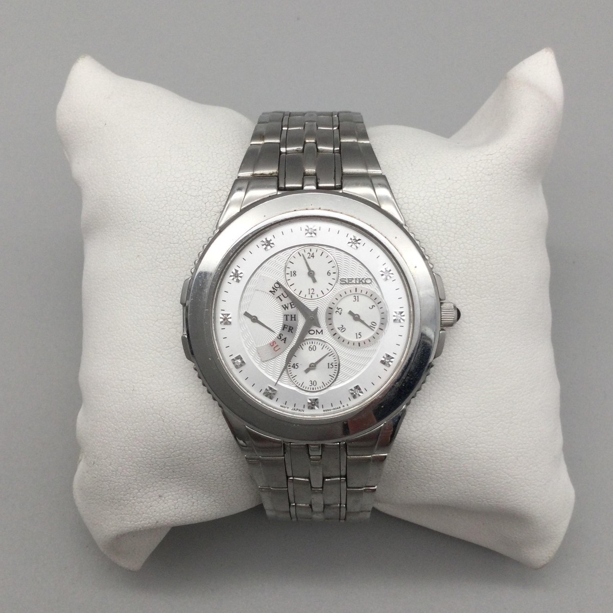 Seiko Le Grand Men Watch 41mm White Multi Dial Day Date 6G34-00A0
