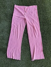 Pink Stripped Loose Fit Trousers Pants M Women's Casual Wear