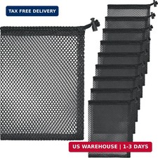 10 Pcs Mesh Drawstring Bag 6" x 8" with Cord Lock Closure, Durable Mesh Bag for