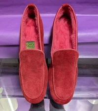 Daniel Green Vintage Comfy Red Suede Slippers Women's US 7  PRISTINE