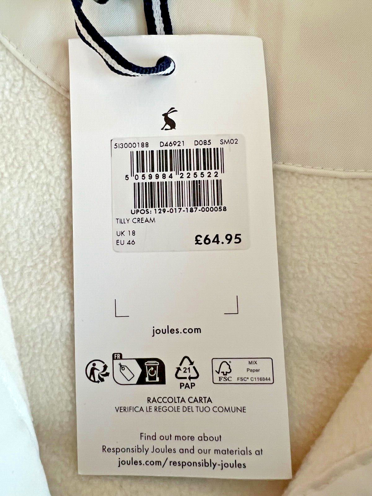 JOULES TILLY BORG FLEECE - 18 - BNWT - CREAM - GORGEOUS & PERFECT image 10