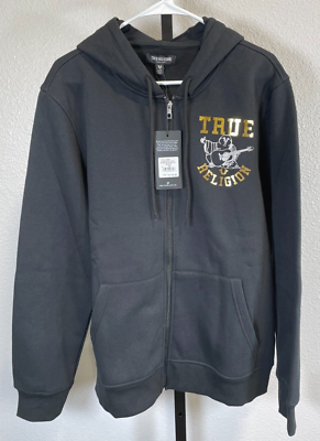 NWT True Religion Buddha 3 Star Full Zip Hoodie Sweatshirt Mens