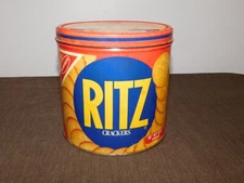 VINTAGE KITCHEN 1982  6" HIGH RITZ CRACKERS TIN *EMPTY*