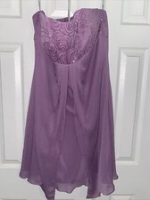 David’s Bridal Bridesmaids Short Strapless Dress with Sequin Bodice