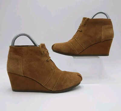 Bobs By Skechers Heel Shoes UK5 EU38 Brown Women's Suede Wedge Mid Chukka  Ankle UK